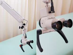 電子顕微鏡 横になったまま、電子顕微鏡で検査や治療が行えます。